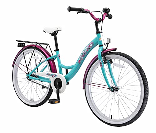 BIKESTAR Bicicleta Infantil para niñas a Partir de 10 años | Bici 24 Pulgadas con Frenos | 24" Edición Clásica Mentha