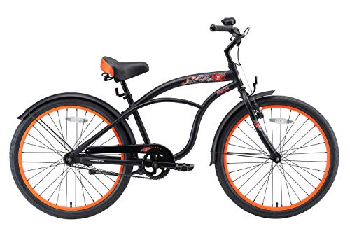 BIKESTAR Bicicleta Infantil para niños y niñas a Partir de 10 años | Bici 24 Pulgadas con Frenos | 24" Edición Cruiser Negro