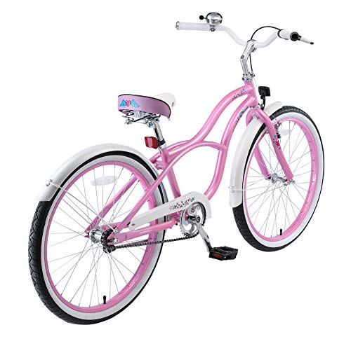 BIKESTAR Bicicleta Infantil para niños y niñas a Partir de 10 años | Bici 24 Pulgadas con Frenos | 24" Edición Cruiser Rosa