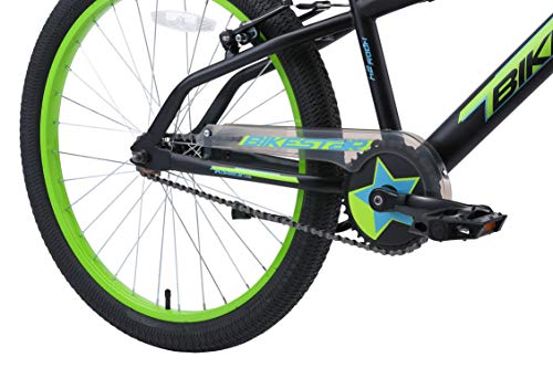 BIKESTAR Bicicleta Infantil para niños y niñas a Partir de 10 años | Bici de montaña 24 Pulgadas con Frenos | 24" Edición Mountainbike Nero Verde