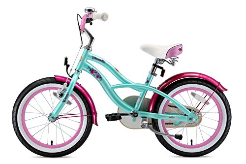 BIKESTAR Bicicleta Infantil para niños y niñas a Partir de 4 años | Bici 16 Pulgadas con Frenos | 16" Edición Cruiser Turquoise