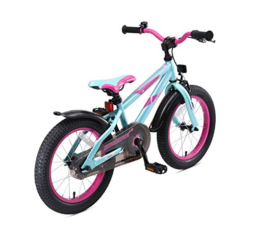 BIKESTAR Bicicleta Infantil para niños y niñas a Partir de 4 años | Bici de montaña 16 Pulgadas con Frenos | 16" Edición Mountainbike Turquesa