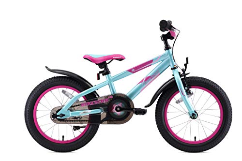 BIKESTAR Bicicleta Infantil para niños y niñas a Partir de 4 años | Bici de montaña 16 Pulgadas con Frenos | 16" Edición Mountainbike Turquesa