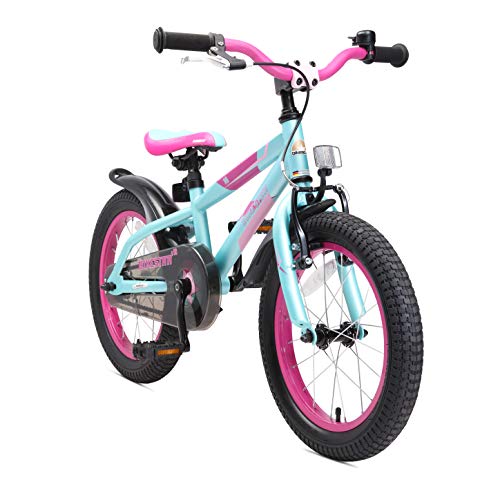 BIKESTAR Bicicleta Infantil para niños y niñas a Partir de 4 años | Bici de montaña 16 Pulgadas con Frenos | 16" Edición Mountainbike Turquesa