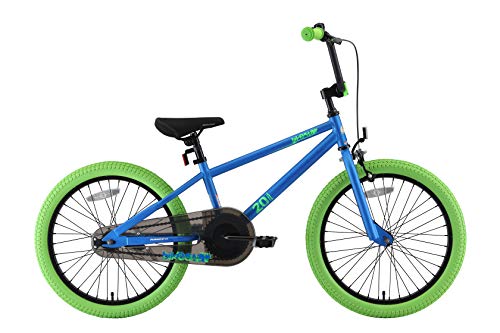 BIKESTAR Bicicleta Infantil para niños y niñas a Partir de 6 años | Bici 20 Pulgadas con Frenos | 20" Edición BMX BLU Verde