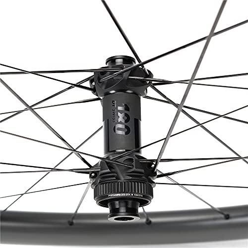 Bikewish DT Swiss 180 Disc - Frenos de disco para bicicleta de carretera (carbono, 700 C, con bloqueo central, 100 x 12, 142 x 12)