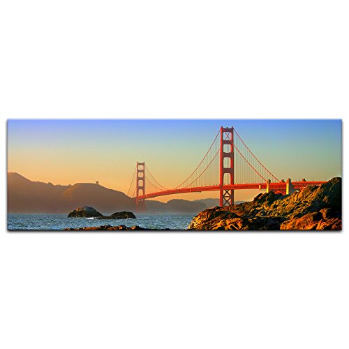 Bilderdepot24 202920B - Cuadro sobre lienzo (160 x 50 cm, tamaño XXL), diseño de puente Golden Gate I