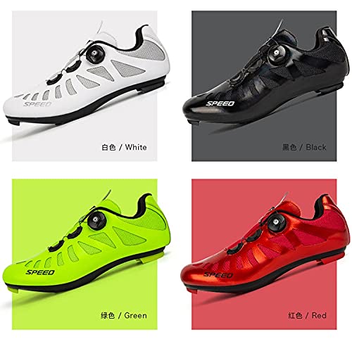 BING FENG Zapatillas de Ciclismo, Zapatos Deportivos de la Parte Inferior de la Carretera, Hebilla Doble giratoria, Bloqueo de Zapatos de Ciclismo Zapatos de Bicicleta para Hombres y Mujeres 38-46