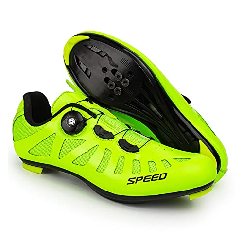 BING FENG Zapatillas de Ciclismo, Zapatos Deportivos de la Parte Inferior de la Carretera, Hebilla Doble giratoria, Bloqueo de Zapatos de Ciclismo Zapatos de Bicicleta para Hombres y Mujeres 38-46