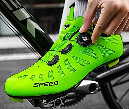 BING FENG Zapatillas de Ciclismo, Zapatos Deportivos de la Parte Inferior de la Carretera, Hebilla Doble giratoria, Bloqueo de Zapatos de Ciclismo Zapatos de Bicicleta para Hombres y Mujeres 38-46