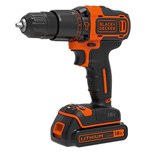 BLACK+DECKER BCK24D2S Taladro Percutor 18V (21.000 ipm) y amoladora 125 mm 18V con 2 baterías litio 2Ah y bolsa de transporte