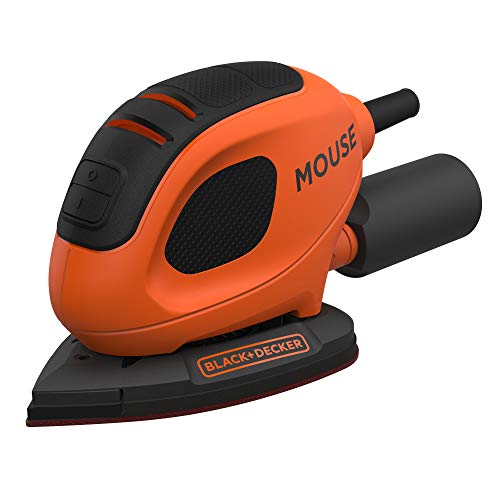 BLACK+DECKER BEW230BC Lijadora de Detalle Mouse 55W 11.000RPM Diámetro Orbita 1.5mm Incluye 15 Accesorios y Bolsa de Transporte