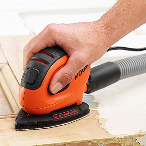 BLACK+DECKER BEW230BC Lijadora de Detalle Mouse 55W 11.000RPM Diámetro Orbita 1.5mm Incluye 15 Accesorios y Bolsa de Transporte