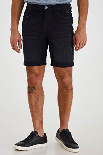 Blend Martels Pantalón Corto Vaqueros para Hombre Elástico Slim-Fit, tamaño:L, Color:Denim Black (76204)