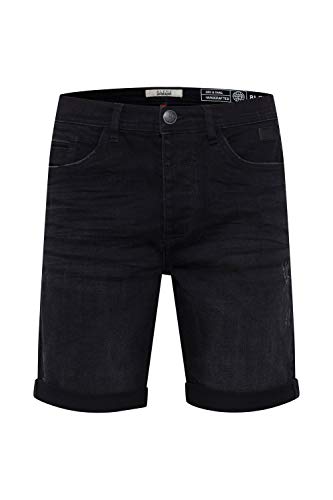 Blend Martels Pantalón Corto Vaqueros para Hombre Elástico Slim-Fit, tamaño:L, Color:Denim Black (76204)