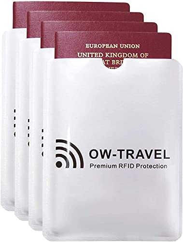 Bloqueo RFID - ANTI FRAUDE - Protectores Funda para Tarjetas de Credito Débito Sanitaria Identificaciones - Protector Pasaporte - Protección 100% de RFID NFC (Fundas para Tarjeta de Credito)