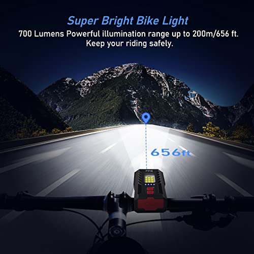 Blukar Luz Bicicleta LED, Super Brillante Luz Delantera Bicicleta Recargable USB, Impermeable Luces Bicicleta Delanteras y Traseras, Luces Seguridad Noche para Ciclismo