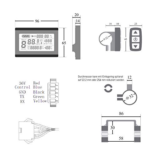 BMC-Tech Display Board Computer KT-LCD3 velocímetro 24V 36V 48V ebike bicicletta Electronica