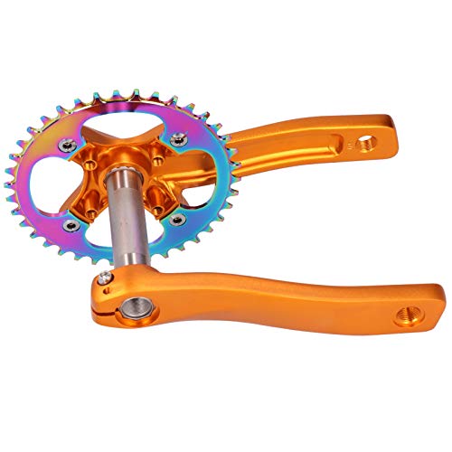 Bnineteenteam Juego de bielas de Bicicleta, Brazo de biela MTB de aleación de Aluminio 170 mm 104 BCD Bicicleta de montaña 38T bielas y bielas de una Velocidad Accesorios de Ciclismo(Oro)