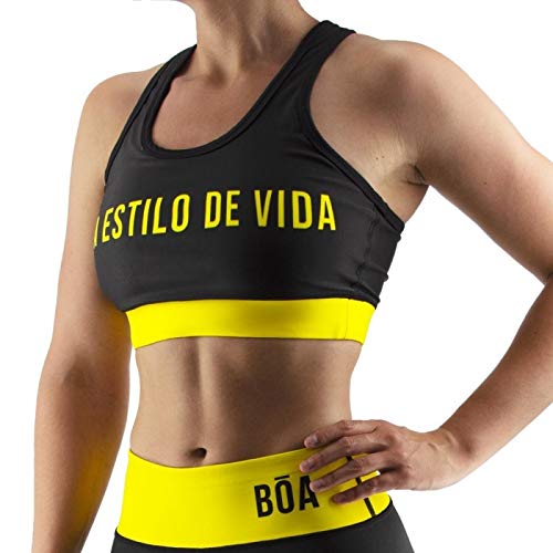 Bõa Sujetador Deportivo Mujer Estilo De Vida - Amarillo - L, Amarillo