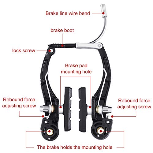 Boao Juego de 2 Frenos de Bicicleta Reemplazo de Bicicleta de Montaña y 2 Piezas Cables de Freno de Bicicleta de Montaña Cable de Cambio de Engranaje de Bicicleta, Tapas Finales, Férulas Finales