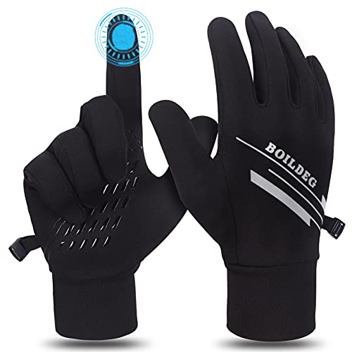 boildeg Guantes de Ciclismo con Pantalla táctil Guantes Bicicleta Montaña Guantes Invierno para Correr Guantes Deportivos Antideslizantes a Prueba de Viento para MTB Correr Hombres Mujeres