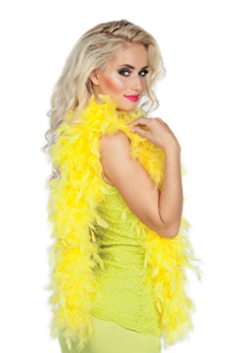 Boland-29676 Boa Emplumada, color amarillo, 180 cm (52701)