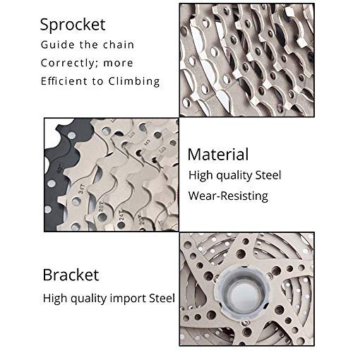 BOLANY 8-9-10-11-12 Speed Cassette 11-32T 11-36T 11-40T 11-42T 11-46T 11-50T 11-52T - Piñón de rueda libre con extensión de desviador trasero