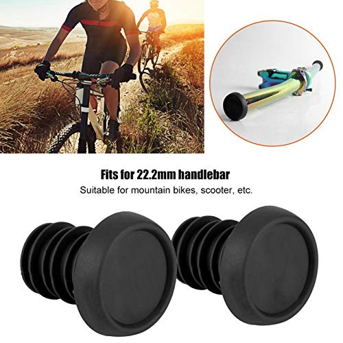 BOLORAMO Tapones de Extremo de Bicicleta, Buena Elasticidad antienvejecimiento para Manillar de 22,2 mm, para Scooter, etc.(Tapón ODI Negro)