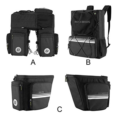 Bolsa De Bicicleta De Montaña para Cuadro,Bolsas De Cuadro De Bicicleta SLN,Bolsa De Sillín De Bicicleta De Carretera,48L De Gran Capacidad E Impermeable(Negro)