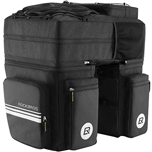 Bolsa De Bicicleta De Montaña para Cuadro,Bolsas De Cuadro De Bicicleta SLN,Bolsa De Sillín De Bicicleta De Carretera,48L De Gran Capacidad E Impermeable(Negro)