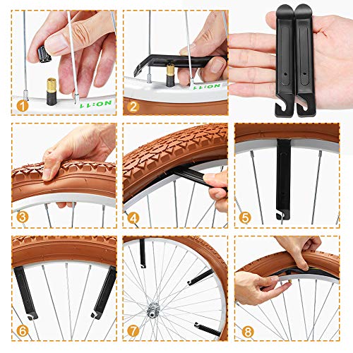 Bolsa Sillín Bicicleta con Herramientas reparación Bicicletas 16-in-1 Set/Aleación, Alta Dureza Kit Pinchazos Bici Bolsa sillín Kit Herramienta de Reparación Multifunción para Bicicleta