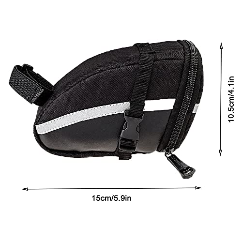 Bolsa Sillín Bicicletas, Bolsa Sillín Bicicleta Impermeable, Bolsa Sillín Almacenamiento Ciclismo, Bolsa Sillín Herramientas Bicicleta, para la Tienda de Teléfonos Móviles y Algunos Artículos, Negro