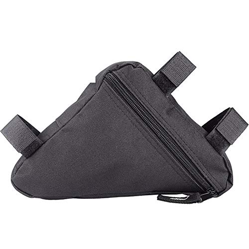 Bolsa Triangular de Bicicleta, Bolsas Bicicleta Cuadro, Bolsa para Tubo Frontal de Bicicleta, Impermeable, Tela OxfordBolsa Triangular de Gran Capacidad para Bicis MTB Bici de Carretera (Negro)