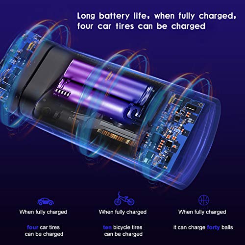 Bomba de neumáticos de coche, compresor de aire portátil de 150 PSI con batería recargable de 6000 mAh, bomba de inflado de neumáticos con luz de emergencia para coche, scooter eléctrico, bolas