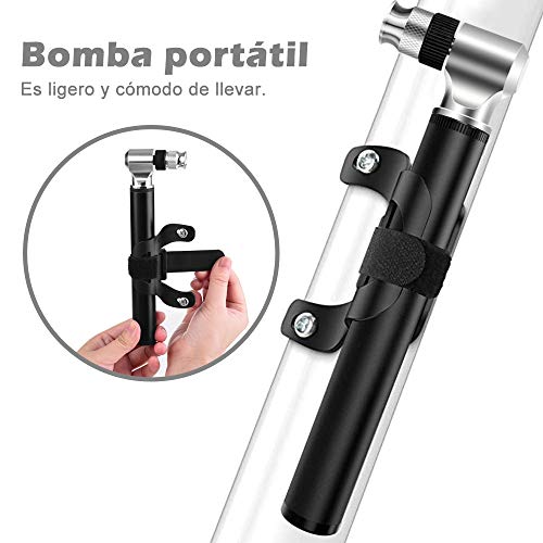 Bomba Para Bicicleta, [300 PSI] Diyife Mini Bomba Bicicletas, Bomba de Mano con Válvulas Presta y Schrader, Bombas de Shock, Perfecto para Bicicleta, MTB, BMX, Motocicleta, Pelota