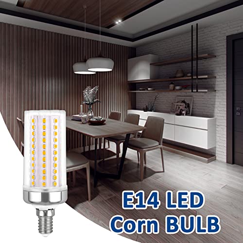 Bombilla de Maíz E14 16W LED Luz Fría 6000K, 2000 lúmenes, equivalente E14 120 W-150W Halógena, 360 grados, AC 220V, no regulable, Bombilla LED Casquillo Fino Fria para Luz Techo, pack de 5