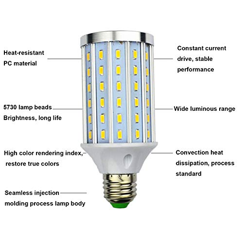 Bombillas LED de maíz de 25W E26 / E27 (2 Paquetes) -90 LED 5730 SMD 2500Lm Bombillas LED de maíz súper Brillantes , 200 W es Equivalente al Taller del Granero del sótano del Patio Trasero al Aire l