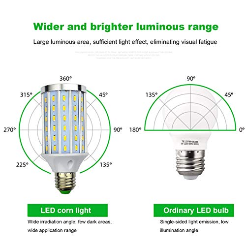 Bombillas LED de maíz de 25W E26 / E27 (2 Paquetes) -90 LED 5730 SMD 2500Lm Bombillas LED de maíz súper Brillantes , 200 W es Equivalente al Taller del Granero del sótano del Patio Trasero al Aire l