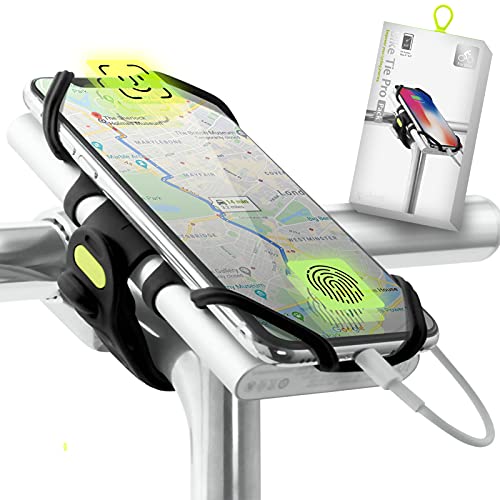 BONE COLLECTION Montura Batería Externa (no Incluido) y Móvil 2-en-1, Soporte Teléfono Reconocimiento Facial Bicicleta para Montaje en Potencia Smartphones Pantalla 4” - 6.5”, Peso Ultra Ligero