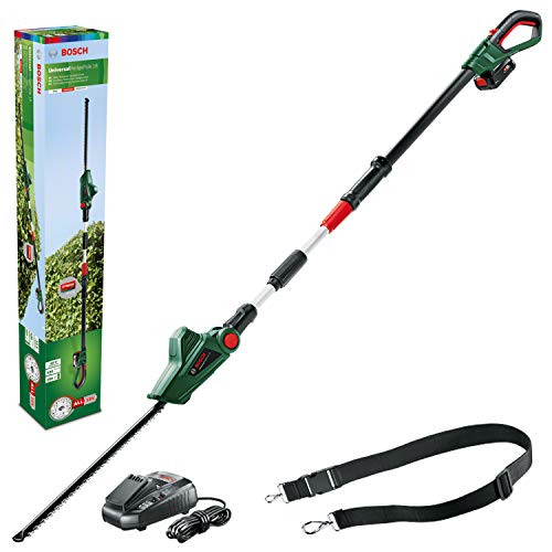 Bosch Home and Garden 06008B3070 UniversalHedgePole 18-Cortasetos telescópico inalámbrico con batería de Iones de Litio de 18 V, Verde