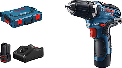 Bosch Professional 12V System GSR 12V-35 - Atornillador a batería (35 Nm, 2 baterías x 3.0 Ah, cargador, en L-BOXX)