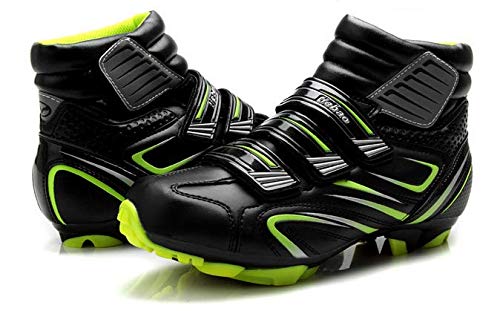 Botas MTB Ciclismo Invierno Botas Mountain Bike Hombre Mujer Compatible SPD Verde Size: 38 EU