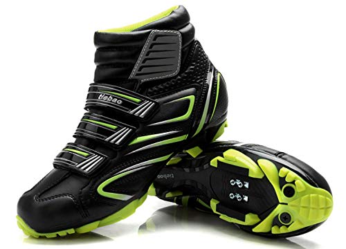 Botas MTB Ciclismo Invierno Botas Mountain Bike Hombre Mujer Compatible SPD Verde Size: 38 EU