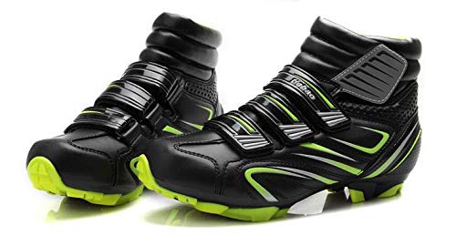 Botas MTB Ciclismo Invierno Botas Mountain Bike Hombre Mujer Compatible SPD Verde Size: 38 EU