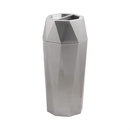 Bote de basura al aire libre Basura de acero inoxidable La basura vertical en forma de diamante puede latas de basura comercial de gran capacidad con cenicero, dentro y fuera de los barriles dobles, 3