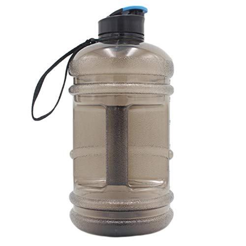 Botella Dagua, Jarra Agua 2.2L 100% A Prueba Fugas Sin BPA con Asa Botella Agua Grande para Gimnasio para Deportes Trabajo Al Aire Libre Montañismo Correr Ciclismo,Gris