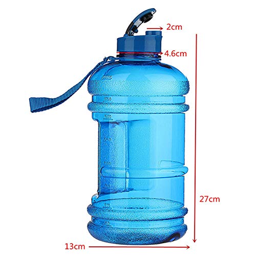 Botella Dagua, Jarra Agua 2.2L 100% A Prueba Fugas Sin BPA con Asa Botella Agua Grande para Gimnasio para Deportes Trabajo Al Aire Libre Montañismo Correr Ciclismo,Gris