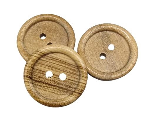 Botones de Madera de Olivo - 2 agujeros - Varias tallas (12, 15, 18, 20 y 25 mm) - Fabricado y enviado desde ESPAÑA - (20)