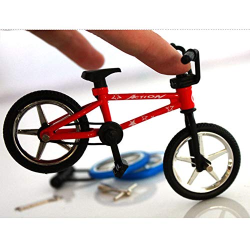 BOVER BEAUTY 1 Pc Finger Mountain Bike Funcional Minuete Mountain Sport Bike Tech Deck Miniature Metal Game para Niños Niños (Rojo)